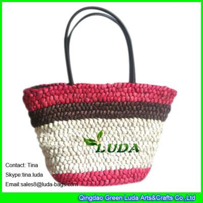 중국 LUDA wholesale straw handbags  large cornhusk women straw bags 판매용