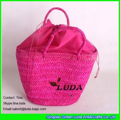 China LUDA wholesale bags for sale plaited cornhusk straw basket bags for sale