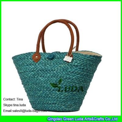 China LUDA fashion beach bags straw cornhusk straw totes and bags for sale