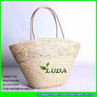 Cina LUDA top zipper beach shoulder bag natural handmade wheat straw bag in vendita