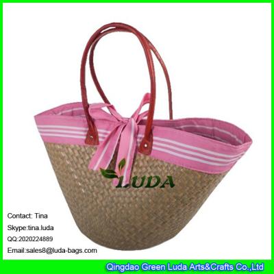 China LUDA seagrass straw purses and handbags wholesale straw shopper beach bag for sale