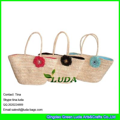 China LUDA flower summer straw bags 2015 cornhusk straw bag for sale