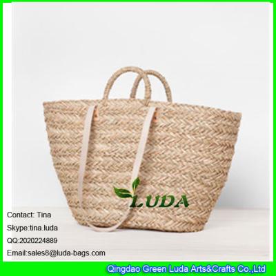 China LUDA popular beach market basket lady seagrass straw shopping basket bag for sale