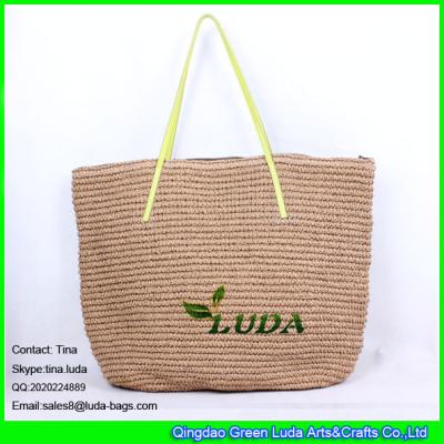 China LUDA crochet large women paper straw beach bag for sale