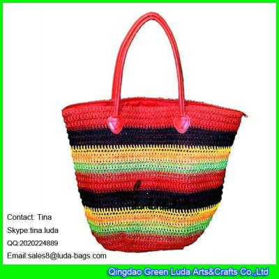 China LUDA cheap paper straw crochet tote bag for sale