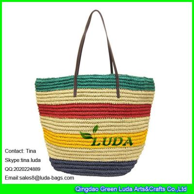 China LUDA beautiful various design for wholesale paper straw crochet tote bag for sale