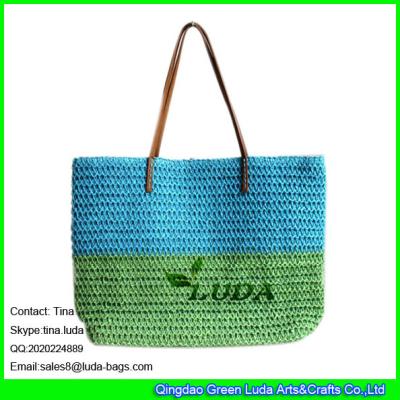 China LUDA paper bags paper straw crochet wholesale new fashion women handbag for sale