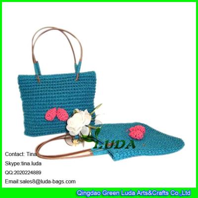 Chine La petite mode de LUDA badine le sac à crochet de plage de paille de lettre avec la fleur à vendre