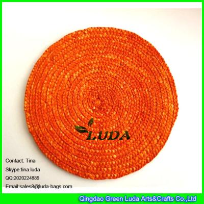 China LUDA bamboo placemats wholesale natural wheat straw cup and table mats for sale