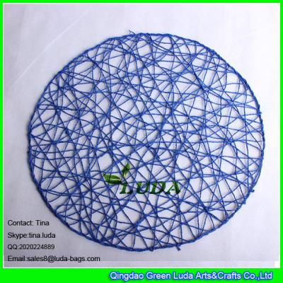 China LUDA decorative place mat colorful round paper straw placemat for sale