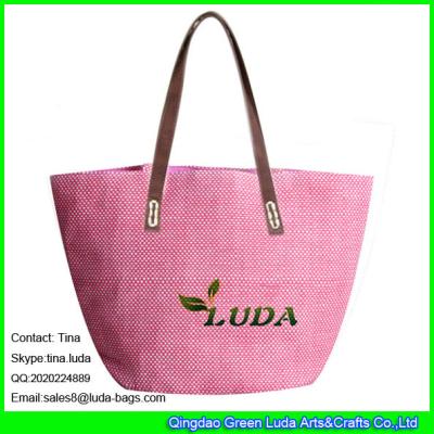 China LUDA handmade shopper beach bag chevron paper straw tote shopping bag for sale