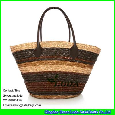 China LUDA ladies wheat straw shoulder bag customers personalized bags for sale