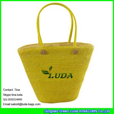 China LUDA online buy straw handbag beaded wheat straw handmade bag for sale