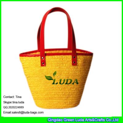 China LUDA wholesale designer handbags lady wheat tote straw bags for sale