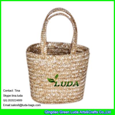 China LUDA natural small tote bag promotion cosmetic wheat straw bags for sale