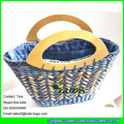 China LUDA 2016 new design cornhusk straw handbag colored cute beach bags for sale