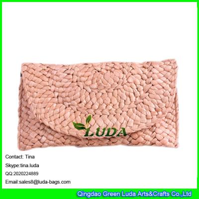 China LUDA 2016 fashion handcraft handbag cornhusk straw made clutch bag for sale