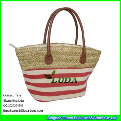 China LUDA new design beach tote seagrass straw  bag lady personalized bags for sale