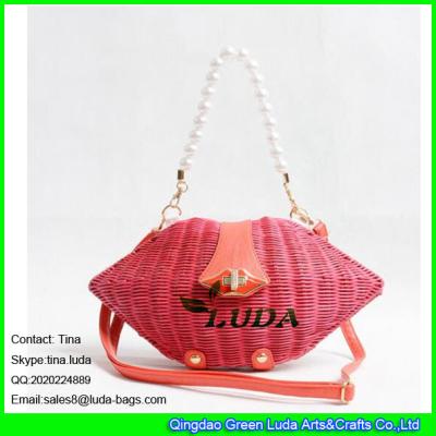 China LUDA 2016 fashion rattan hand plaited hobo shoulder bags for sale