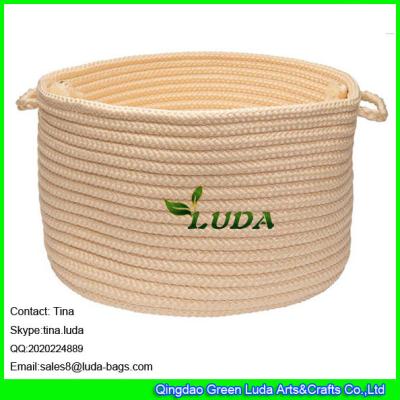 China LUDA small round storage bin handmade hanging storage basket for sale