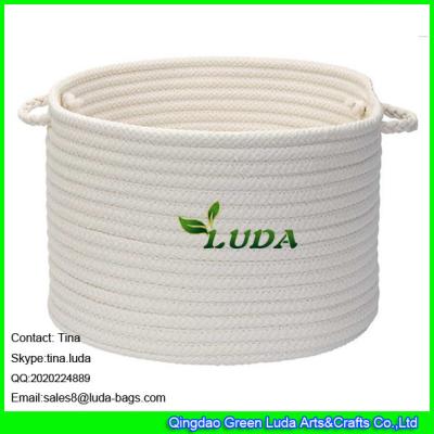 China LUDA 2015 hot sale home cotton cord storage basket white stroage bin bag for sale