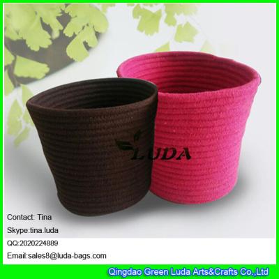 China LUDA 2016 new design large basket colored decorative sewing cotton rope laundry baskets for sale