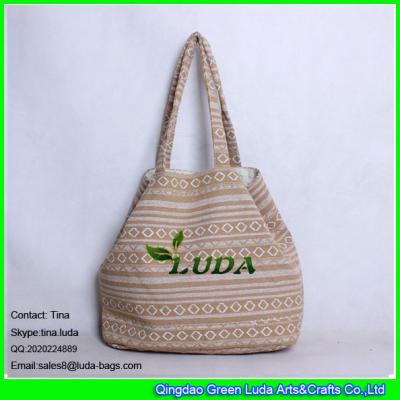 China LUDA Large canvas shopping bag enthic fabric lady shoulder tote bags for sale