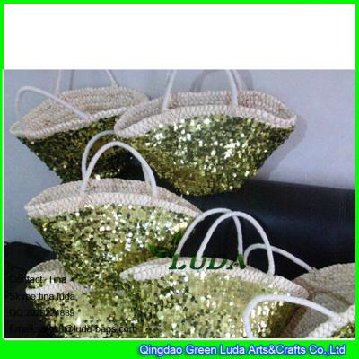 China LDYP-119 2015 hot sale sequins totes cornhusk straw fashion online handbags for sale