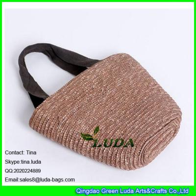 China LDMC-017 wholesale promotional handbag brown wheat straw women bags for sale