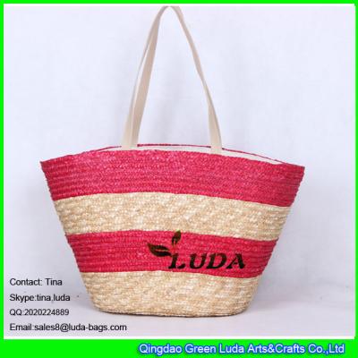 Κίνα LDMC-029 large women straw tote bag wheat made straw beach bags προς πώληση