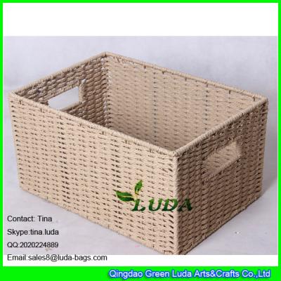 中国 LDKZ-051 natural paper rope woven storage bin 2016 new home storage basket 販売のため