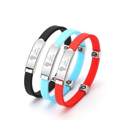 China FASHIONABLE OEMdiy source factory letched magnet DA various models silicone wristband multicolor optional titanium steel wristband father for sale