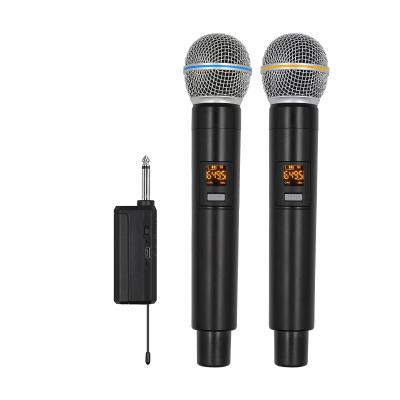 China Hot Saling One Handheld Microphone For Karaoke Two Wireless Handheld Vocal Microphone Professional for sale