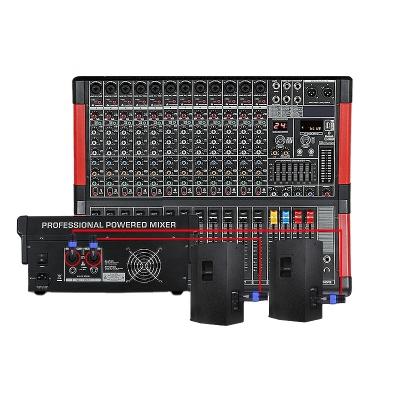 China Morden High Power 12-Channel Professional Amplifier Console Mixer Hot Selling Mixing Audio for sale