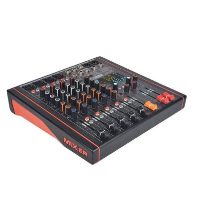 China Hot Selling Digital Audio Stage Mixer 6-Channel DJ Professional Mixing Console for sale