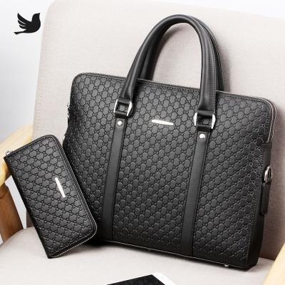 China 100% Eco-friendly Ultra Thin Waterproof Briefcase Briefcase Shoulder Bag Leather Business Laptop Durable Bag Men for sale