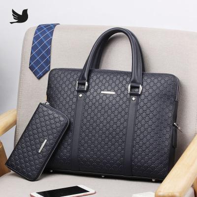 China 100% Eco-friendly Ultra Thin Durable Briefcase Briefcase Shoulder Bag Business Laptop Leather Bag Men for sale