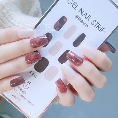 China Long Lasting /Super Glitter High Quality Gel Nail Topselling Diy Glitter Wraps Factory OEM Semi Cured Gel Nail Sticker for sale