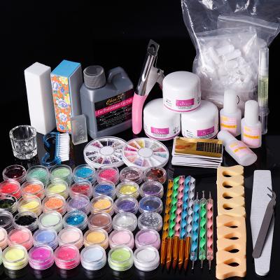 China Safety Nail Art Tool Sets Professional Wholesale Brush Pen Finger Care Oil Acrylic Sprinkle Kit Acrylic Nail Set With Rhinestone Decorums for sale