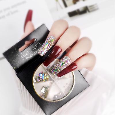 China Easy Apply Hot Selling Rhinestones Nail Art Accessories Glitter Colorful Nail Art Decorations for sale