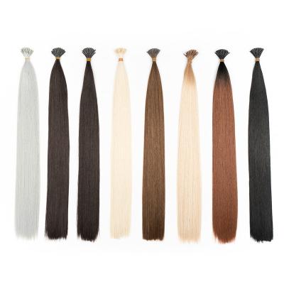 China I-Tip Hair Synthetic I-Tip Hair Extension Straight Bone 22 Inch Luxury Pre-bonded Heat Resistant Fiber I Tip Hair Extensions Wholesale for sale