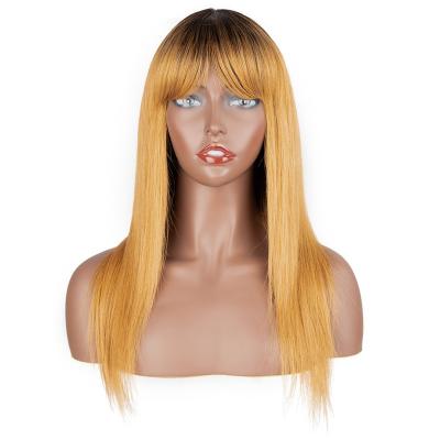 China Top Selling Wave Bob Wig With Bangs Remy Silky Straight Long Wave Looking 100% Brazilian Hair Wig Machine Made Full Hair Wigs for sale