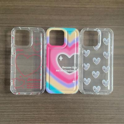 China New Design TPU Air Shockproof Cushion Printing Colorful Love Phone Case For iPhone 14 Pro Cell Phone Shockproof Case For Tecno POVA NEW for sale