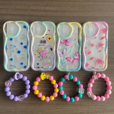 China Transparent Shockproof TPU Printing Phone Case For iPhone 14 13 12 Pro Max Chain Phone Cover For iPhone 11 Case With Strap for sale