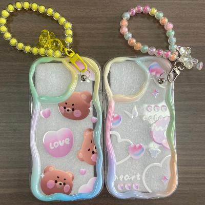 China Shockproof Butterfly Wristband Phone Case For iPhone 14 13 12 pro Max Transparent TPU Chain Phone Cover For iPhone 11 pro Max Case for sale