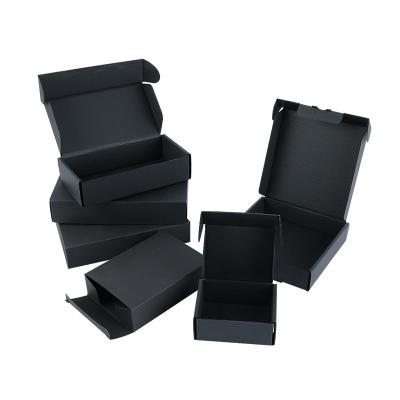 China Recycled Materials Manufacturer Custom Small Card Box Universal Black Cosmetic Folding Box Plus Hard Cardboard for sale