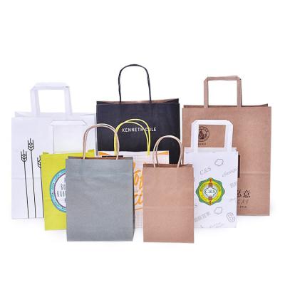 China Recyclable Black Paper Bag Custom Printed Kraft Shopping Paper Bag With Handles Kraft Paper Bag for sale