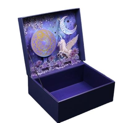 China Reused Materials Birthday Three-dimensional 3D Flip Children's Gift Box Cartoon Packaging Box Gift Gift Box for sale