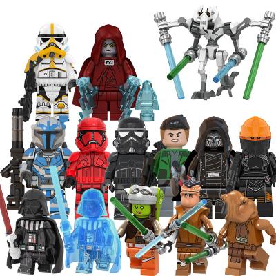 China DIY PLAY Bricks LUKE Skywalker Mandalorians Boba Fett Palpatine Yoda Star Wars DIY R2D2 C-3PO building blocks figure toy for boys for sale