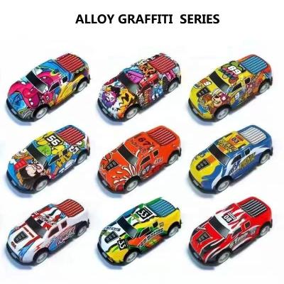 China Alloy Metal 15 Pcs/Set Hot Sales GRAFFITI Educational Children Toy 1/64 Pull Back Slide Metal Model Alloy Diecast Cars Toy For Boy Gifts for sale